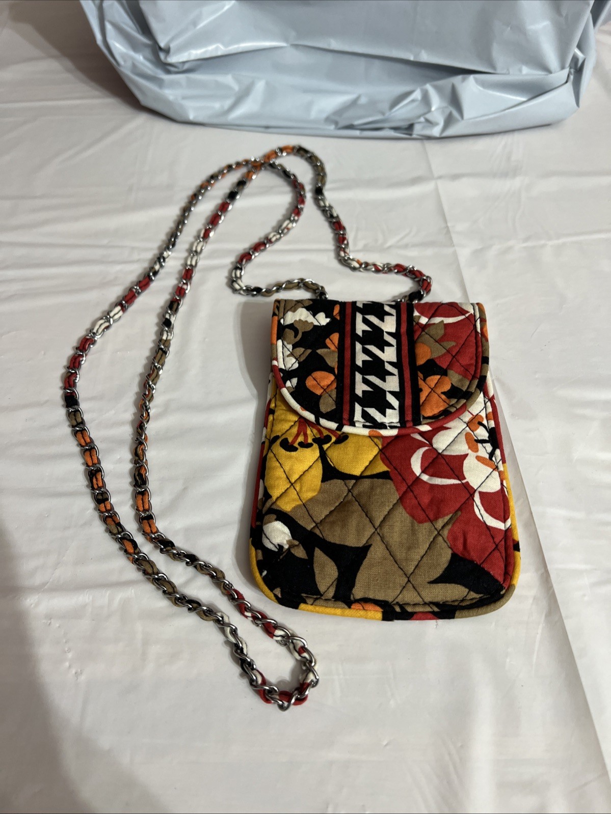 Vera Bradley Bittersweet Floral Mini Crossbody Cell Phone Purse With Chain Strap