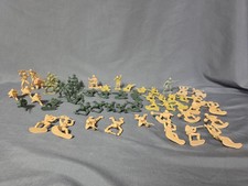 Mix Lot Of 54 Unbranded Vintage Plastic Soldiers Green Beige Gray Toys