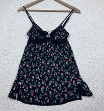 Victoria's Secret Womens Floral Babydoll Slip Dress size Small Lace Trim