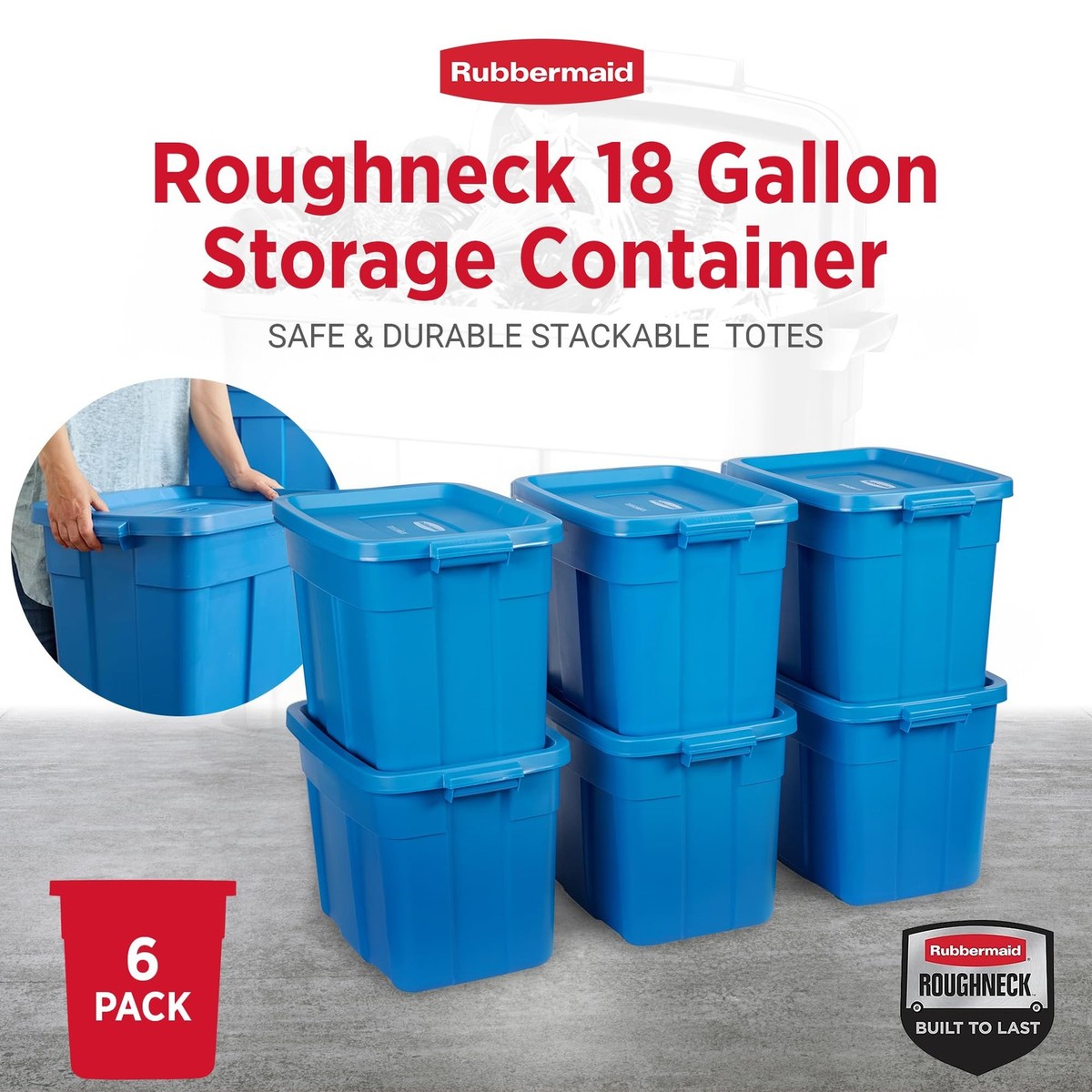 Rubbermaid Roughneck Tote 18 Gallon Storage Container - Heritage
