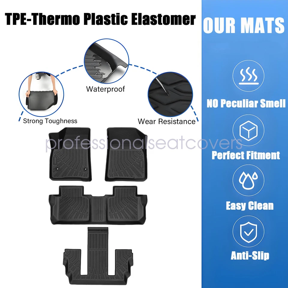 Tapetes forros TPE para GMC Acadia 2017-2023 canastilla 6 asientos todo clima nuevos Foto 3 de 4