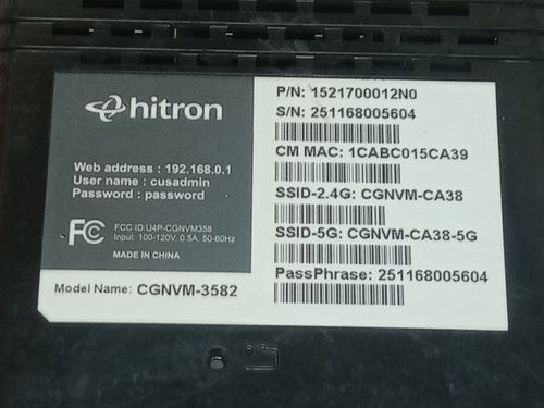 Hitron CGNVM-3582 DOCSIS 3.0 4x4 Dual Band Gateway w/ MoCA | Tested Working - Picture 6 of 7