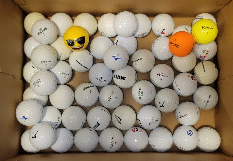 Golf Balls - 55 miscellaneous used, but usable balls
