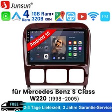 Android 15 Autoradio GPS Navi WIFI BT Carplay f&uuml;r Mercedes S/CL Klasse W220 W215