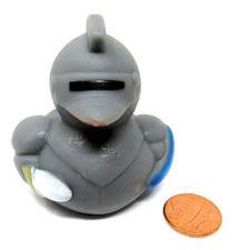 Medieval Knight Rubber Duck 2in Mask Sword Blue Shield Squirter US Seller cudx