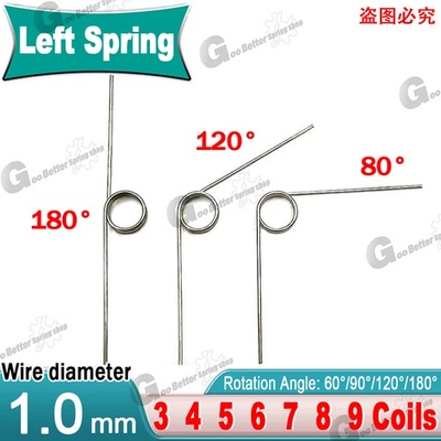 #ad Torsion Spring 3 9 Coil 10 pcs 1mm Wire dia 5 12mm OD Left spring Steel $8.89