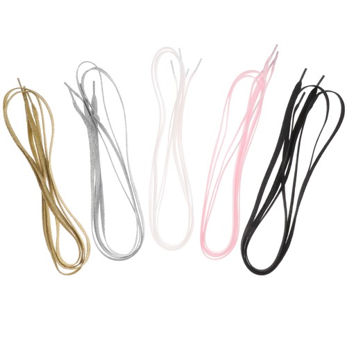 5 pares de cordones planos de encaje con brillo de metal para zapatos deportivos cordones luminosos - Imagen 2 de 12