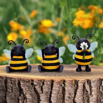 Drei weise Bienen Figuren von Nemesis jetzt hören sprechen sehen nicht böse weise Wohndeko