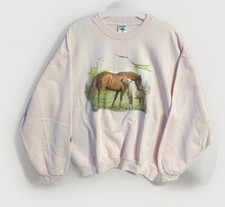VINTAGE Nature Sweatshirt Large Horse Jerzees Crewneck Kanye 90s Y2K NWOT