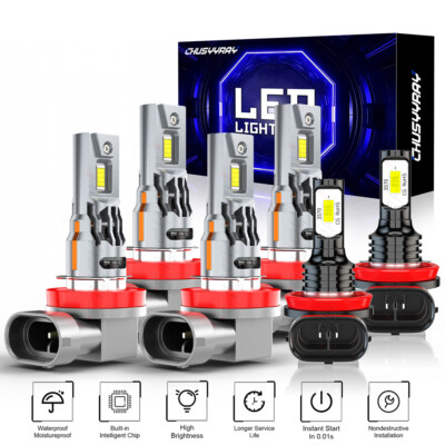6x Combo H9 H11 H11 LED Headlight Bulbs For Volvo XC60 2010-15 Hi-Lo Fog Beam