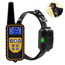 Waterproof Dog Training Electric Collar Rechargeable Remote Control 875 Yards US