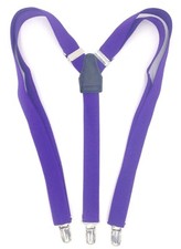  65 Alfani Men'S Solid Purple Skinny Stretch Elastic Braces Clip-End Suspenders