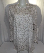 INC International Concepts Women's Beige & White Print Pullover Top Size 2X NWT