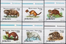 Romania 1997 Volpe Lontra Faina Ermellino Pelliccia Cane Procione Animali
