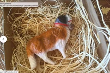 New 3D Dresden Paper Saint Bernard Dog w Keg Christmas Tree Ornament