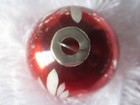 Vintage 2.25" Mercury Glass Round Ball Red with White Design Christmas Ornament — photo 9