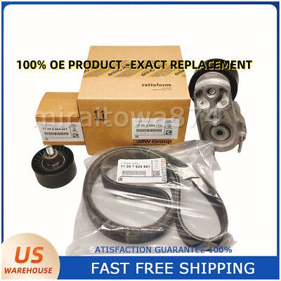 New OEM  Drive Belt Tensioner Pulley Kit for BMW X5 L6 3.0L 2013-18