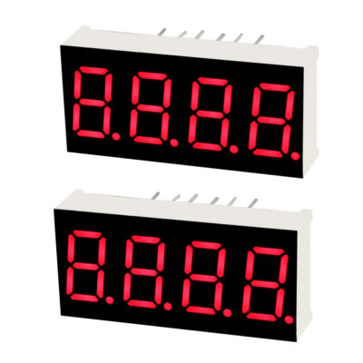 Common Cathode 12 Pin 4 Bit 1.18 x 0.55 x 0.28 Inch 0.35'' Red LED Display 2pcs