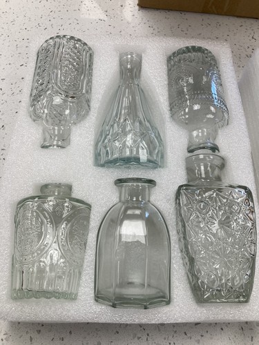Set of clear glass bud vases total of 12 vases NIB