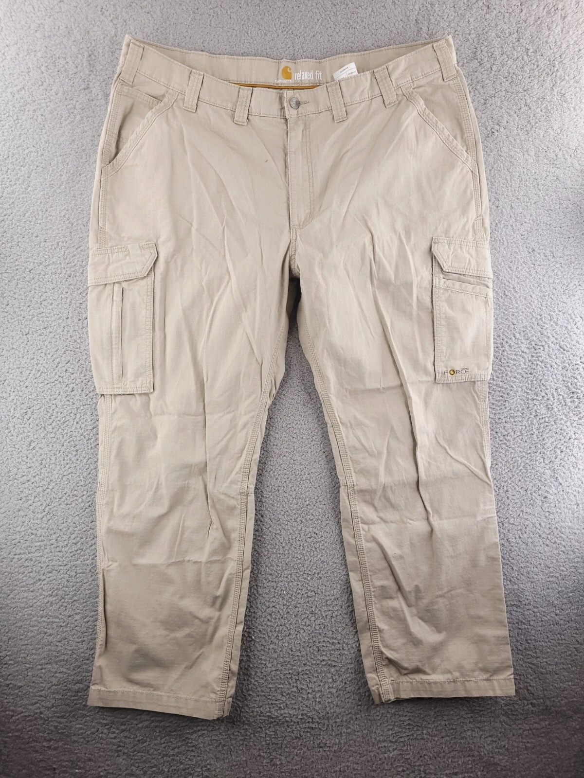 Carhartt Pants Mens 44x31 Tan Ripstop Cargo Work Force