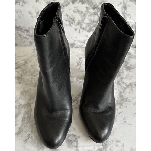ENZO ANGIOLINI Mujer Talla 7 Negro Cuero Botín Tacón Bota - Imagen 2 de 10