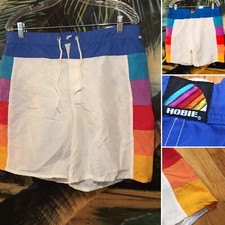 Vintage Hobie Swim Trunks Shorts 1980S Rainbow Colors Surf Sailing