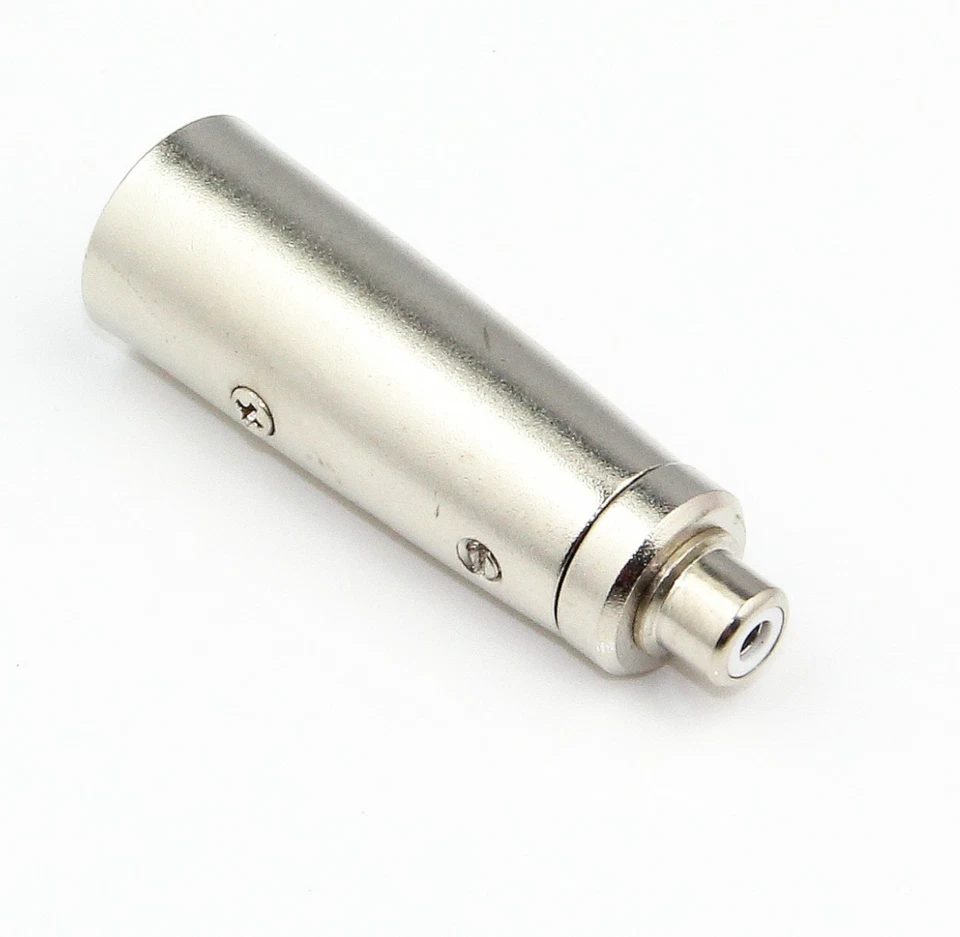 2 pcs Metal XLR 3 Pin Male Jack Plug to Mono RCA Phono Female Adaptor Converter - Image 3 of 4