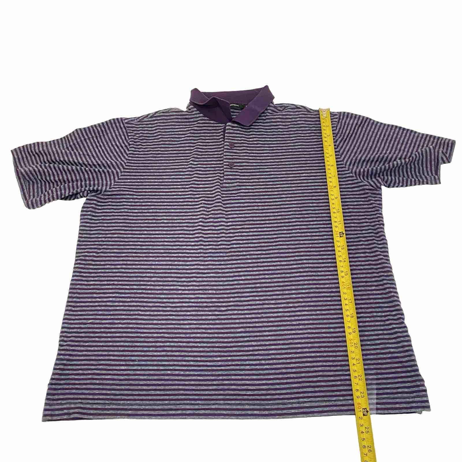 Bugatchi Performance Tech Purple Gray Stripe Polo… - image 10