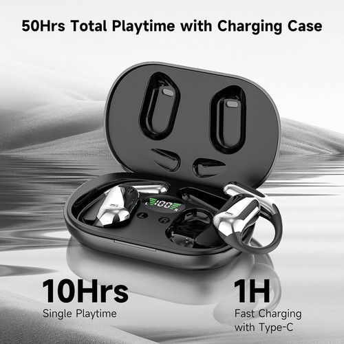 gidosha Open Ear Bluetooth 5.4 Headphones Wireless Earbuds Sport Over Earphon... - 第 4/6 張圖片