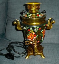 Vintage Samovar elektrisch bemalt Sowjetische  Teekanne Handbemalt 1,5 l , 1990