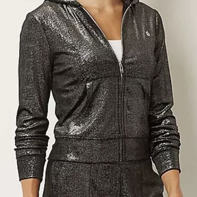 Juicy By Juicy Couture Shine Velour Hoodie NWT Size Misses Medium