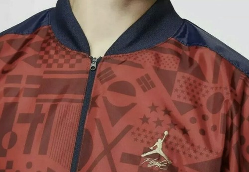 Nike Jordan Jacket Flight Legacy FIBA Olympics CJ9082 451 Red Blue Mens Size S - Picture 4 of 5