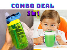 2pack Munchkin Miracle 360 Trainer Cup Green  Baby Bottle Cup with Straw Bundle