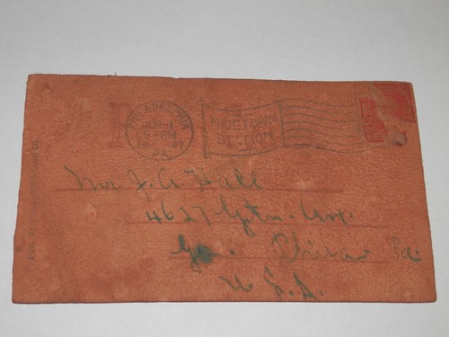 POSTALES DE CUERO DE LA ERA CINCO 1901-1907 - BANDERAS PATRIÓTICAS AMERICANAS ESTRELLAS RAYAS - Imagen 8 de 10
