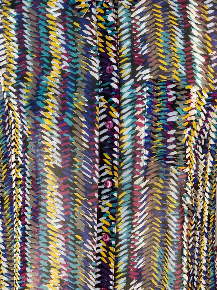 Blusa para mujer LIZ CLAIBORNE PETITE multicolor sin mangas con botones delanteros talla PL Foto 3 de 4