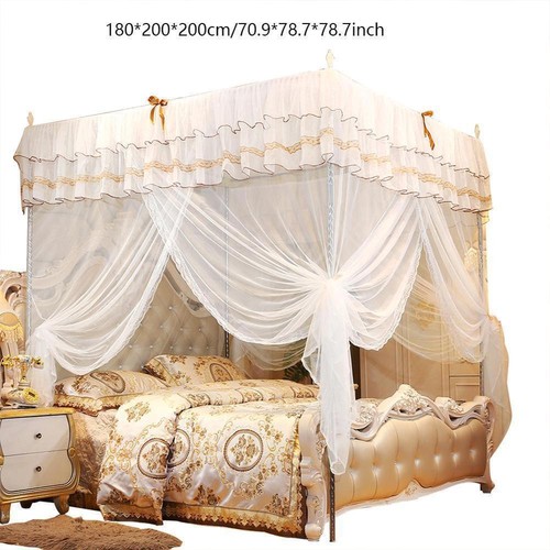 Mosquito Net Luxury Princess 4 Corner Post Bed Canopy Bed Curtain Canopy  - Bild 11 von 11