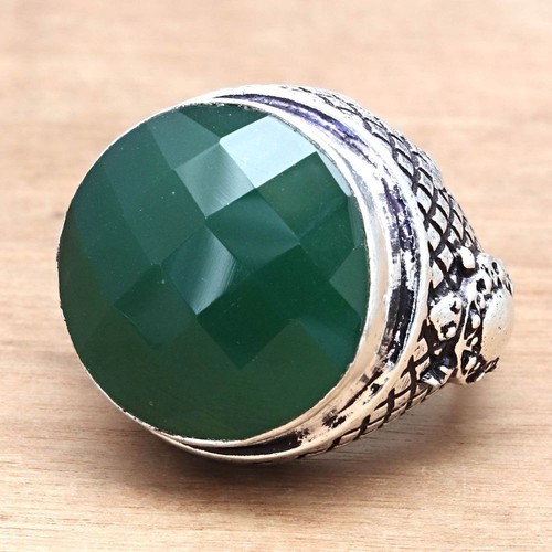 Emerald Quartz Gemstone Handmade Silver Jewelry "7" - Picture 3 of 8