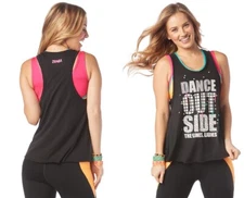 Zumba Dance Outside Loose Tank Top - XS  S  M ~ Black ~ Free Ship!