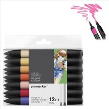 set 12+1 pennarelli promarker pantone doppia punta colori set 1 winsor newton 