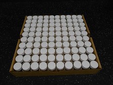 LOT OF 100 CLEAR PLASTIC 30ML BOTTLES WITH CAPS AND GASKETS