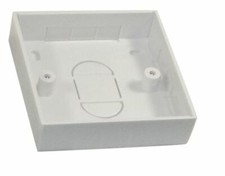 Single Gang BACKBOX 86mm x 86mm 21mm Deep WHITE ABS Wall Mount Pattress Back Box