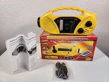 Emergency Solar/Hand-Crank Powered Radio w LED Flashlight Cell Phone Charger