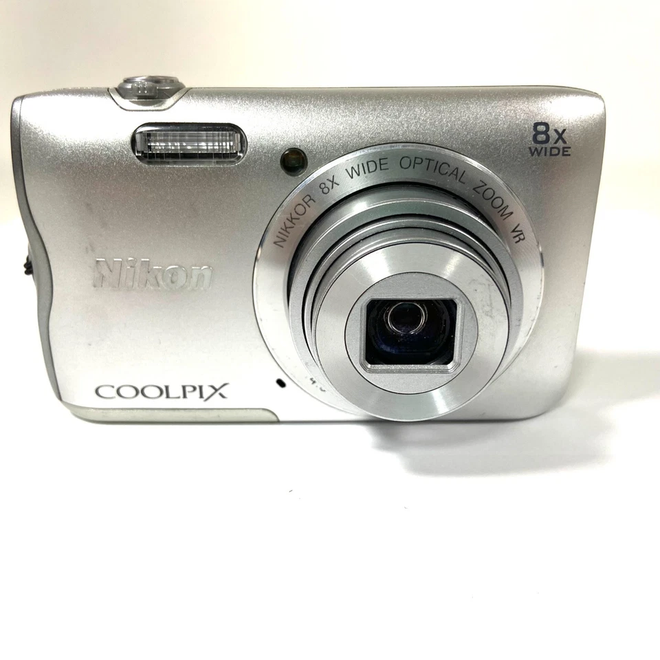 Nikon Coolpix A300 Silver 20.1 MP 8x Zoom Digital Camera from Japan [READ] #1682 - Image 3 of 4