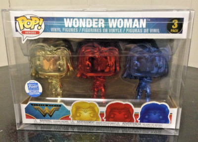 FUNKO POP! WONDER WOMAN GAUNTLET 3 PACK FUNKO SHOP EXCLUSIVE In Protector