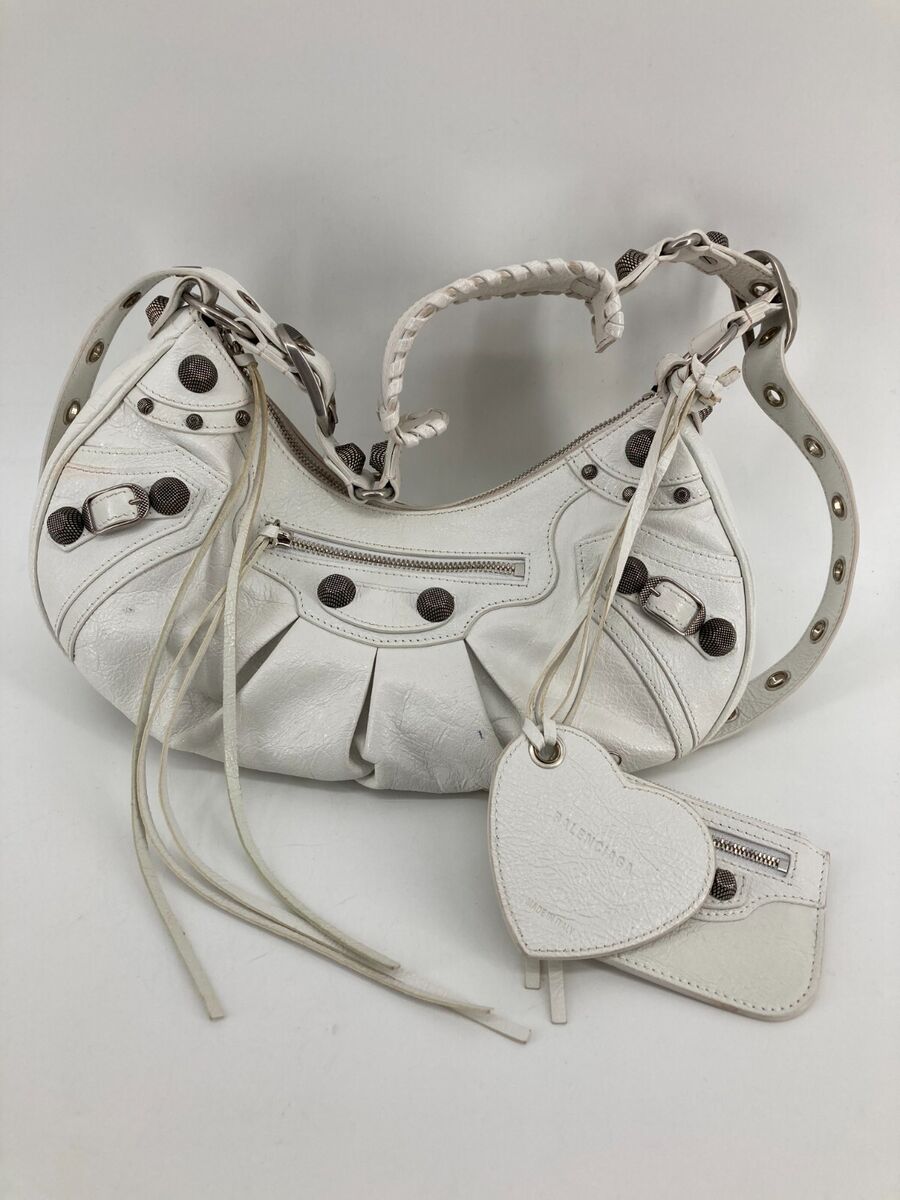 Balenciaga Le Cagole White Leather Shoulder Bag AUTHENTIC | eBay Balenciaga Le Cagole White Leather Shoulder Bag AUTHENTIC | eBay
