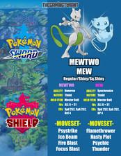 Pokemon Sword and Shield Mewtwo  Mew 6 IV  Regular  Shiny  Sq.Shiny  