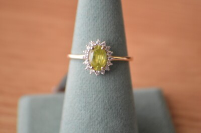 1.00ct Premium Sava Sphene / Moissanite Ring 10K Yellow Gold Size 8 ~ Very NICE!