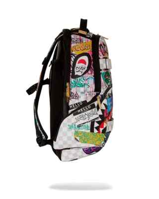 Sprayground Create Another Day Skateboard Strap Backpack - White