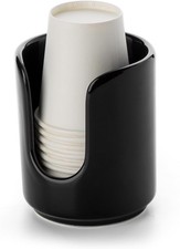 3 oz Original Ceramic Bathroom Cup Dispenser with 5 PLA Paper Cups, Bathroom