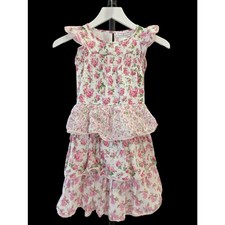 American Girl LoveShackFancy Garden Party Dress Girls 6 Floral Smocked Ruffle